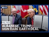 Australian PM Albanese & US President Trump Sign Rare Earth Agreement At White House