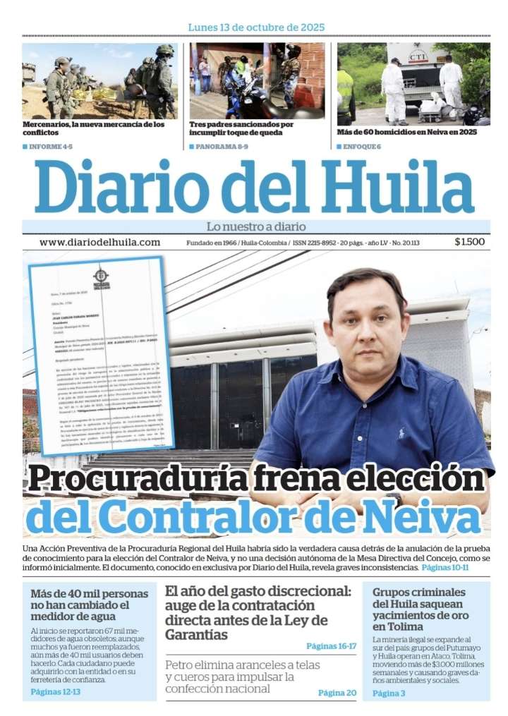 Diario del Huila 13 de octubre de 2025