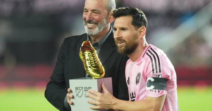 Messi gets trophy, then has two goals to lift Inter Miami past Nashville 3