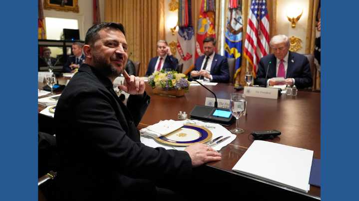 Trump and Zelenskyy hold talks, with US leader showing hesitance to send Kyiv Tomahawk missiles