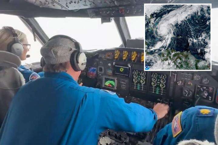 Storm chasers thrown by turbulence while flying into eye of Hurricane Melissa: video