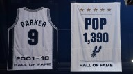 Spurs unveil Gregg Popovich's banner, celebrating his 1,390 wins and 5 NBA titles