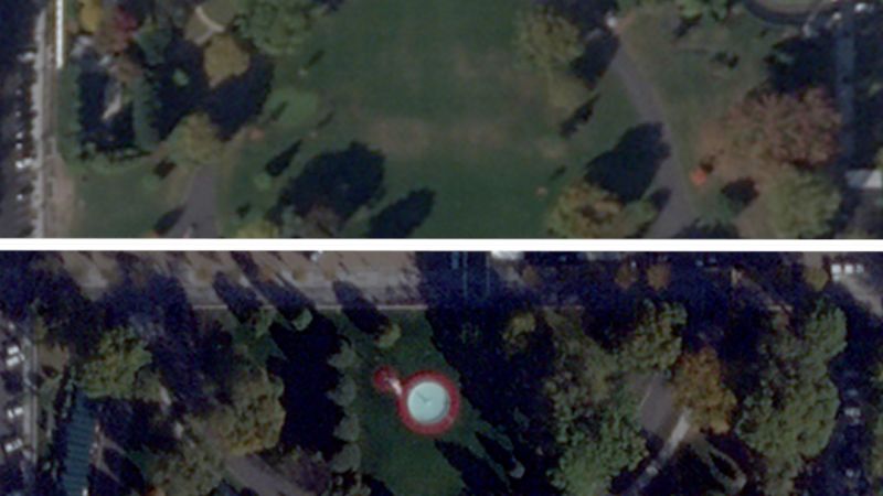 Striking aerial images show before and after East Wing demolition