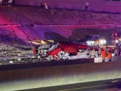 Medical helicopter crashes onto highway in Sacramento, critically injuring 3