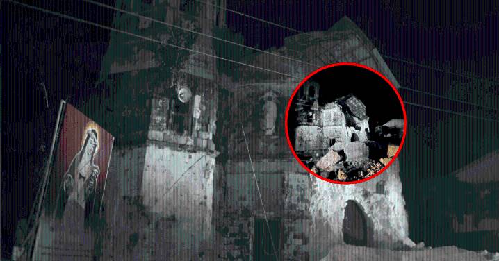 Terremoto en Filipinas provoca derrumbe de fachada de la iglesia de Santa Rosa de Lima