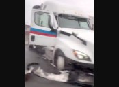 Video shows truck stuck on I-80 median after dramatic N.J. crash