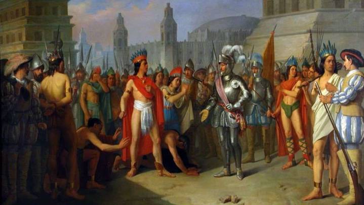 Efemérides 8 de noviembre: La primera reunión entre el conquistador Hernán Cortés y el líder azteca Moctezuma