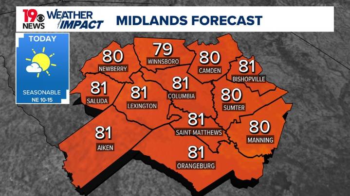 Mainly sunny, seasonable Wednesday weather