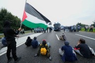 Pro-Palestinian protesters at Italy's soccer training center to oppose game vs. Israel