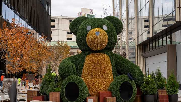 'The Bear' takes seat outside Hudson's site buildings downtown