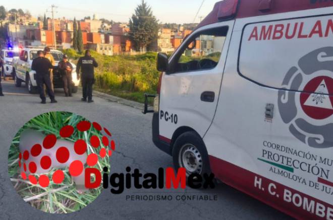 Hallan feto de siete meses entre la maleza en Almoloya de Juárez