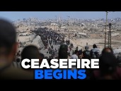 Israel-Hamas Ceasefire In Effect; Thousands Trek To Northern Gaza