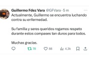 Fernández Vara «se encuentra luchando contra su enfermedad»