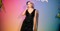 Nina Dobrev Dazzles in Prada Sequin Dress With Bold Neckline