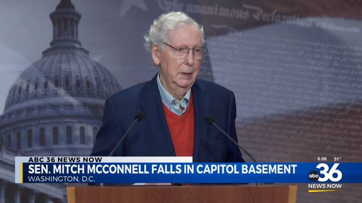 Senator Mitch McConnell falls in Capitol’s basement