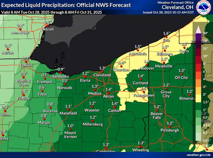 Rainy stretch ahead for Northeast Ohio — and it could linger into Halloween