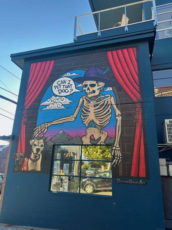 West Seattle Blog… | WEST SEATTLE HALLOWEEN: Desmond Hansen’s newest mural fits the season