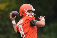 Browns QB Dillon Gabriel is confident for his 1st NFL start and jokes that his dad needs a passport