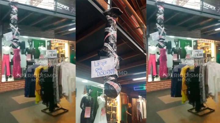 Jujuy: un negocio hizo una publicidad con un maniquí para recrear un femicidio y provocó repudio