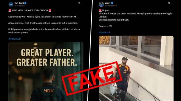 Fact Check Fact Check: Did Virat Kohli Leave For London After Duck in IND vs AUS 2nd ODI 2025 to Attend Son Akaay’s Parent