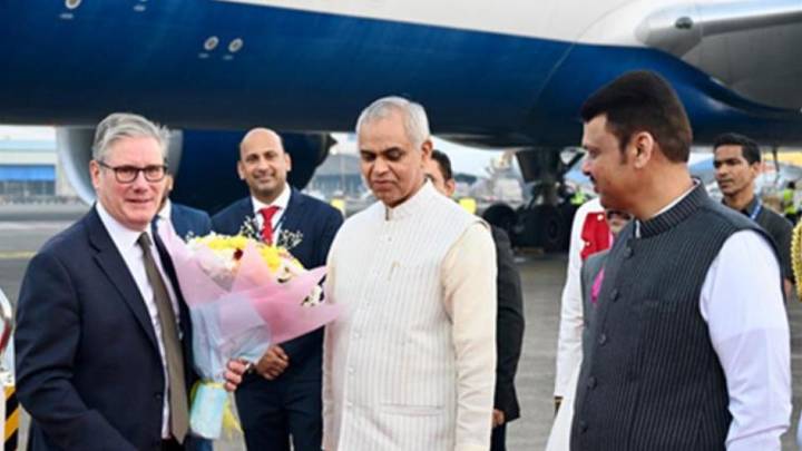 UK PM Keir Starmer Arrives In Mumbai For First Official India Visit