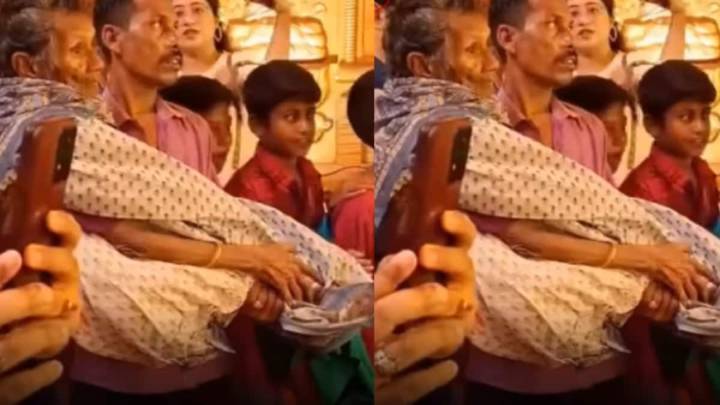 ‘Yahi Saccha Puja Hai’: Man Carries Ailing Mother To Seek Maa Durga’s Blessings