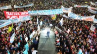 Acto de Jaldo en Concepción: "no queremos la motosierra para nuestros médicos y docentes"