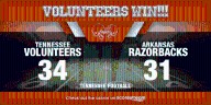 Volunteers Hold Off Razorbacks in 34