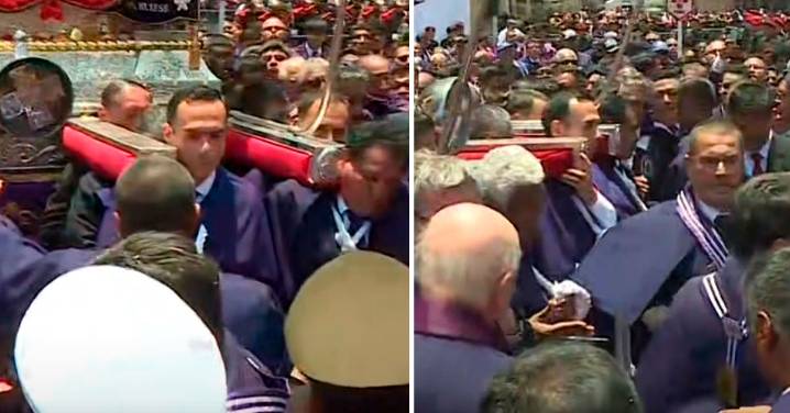 José Jerí rinde homenaje al Señor de los Milagros: Presidente cargó el anda de la sagrada imagen