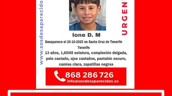 Buscan a un niño de 13 años desaparecido en Tenerife