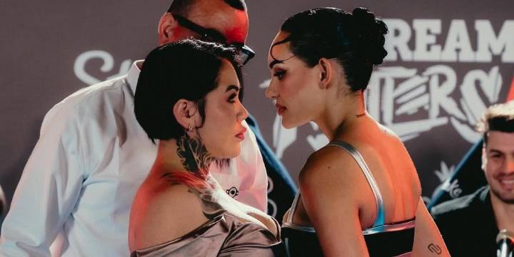 Tensión y provocaciones, así fue el encuentro entre Yina Calderón y Andrea Valdiri antes del combate en ‘Stream Fighters’