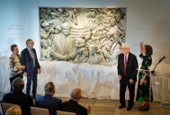 Jim Pugh honored with Dr. Phillips Center sculpture