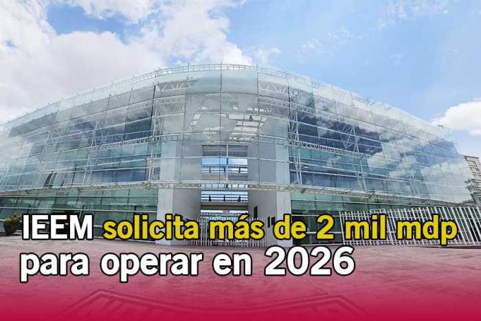 IEEM solicita más de 2 mil mdp para operar en 2026 en Edomex