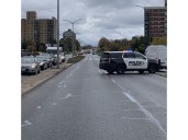 Pedestrian hit by car while trying to cross Bath Road