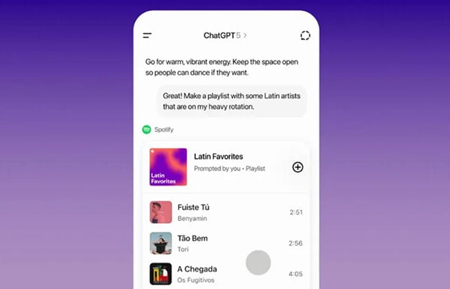 Spotify y ChatGPT se unen: escucha música, playlist y podcasts desde tus chats