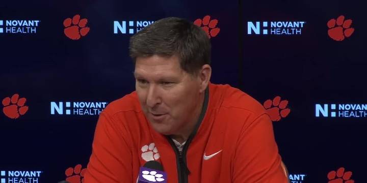 Clemson MBB Head Coach Brad Brownell post game following exhibition game against Presbyterian