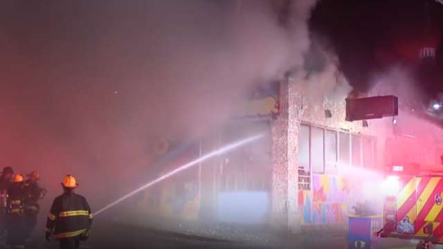 Crews battling 3-alarm blaze at Worcester business