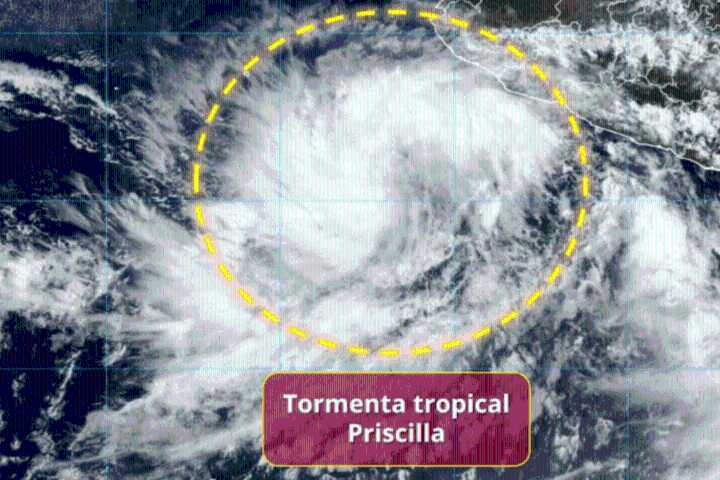 Tormenta tropical “Priscilla” provoca intensas lluvias en el Pacífico mexicano