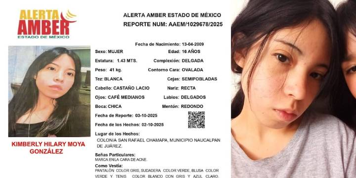 Familiares de Kimberly Moya, estudiante desaparecida del CCH Naucalpan, exigen su localización