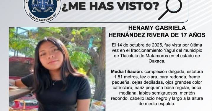 Se busca a Henamy Gabriela Hernández  Rivera de 17 años