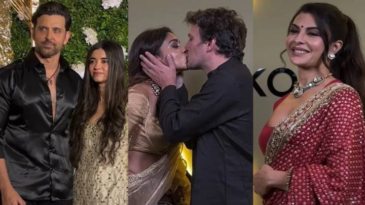 Hrithik Roshan poses with GF Saba Azad, Shriya Saran locks lips with husband at Ramesh ...