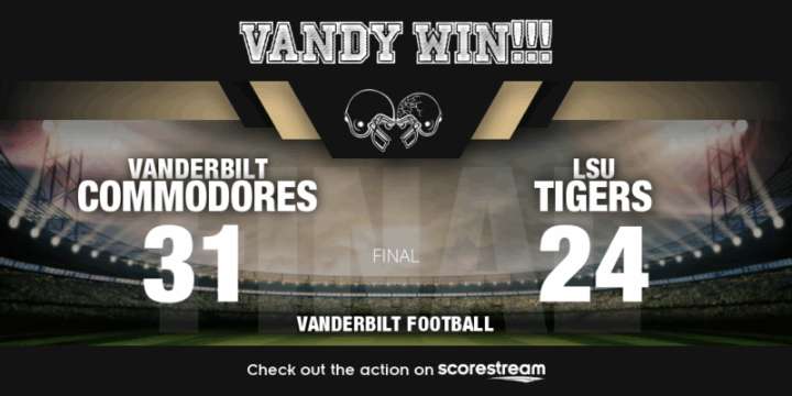 Vanderbilt Defeats LSU 31
