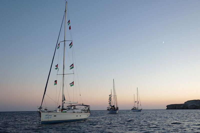 Gaza flotilla says unlit vessels approached its boats, prompting security measures