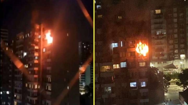 Incendio fuerza evacuación de más de 200 personas desde edificio en Santiago