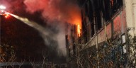 Firefighters battle large fire at commercial building in Jackson