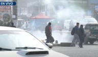 Despejan av.Túpac Amaru tras intento de bloqueo con llantas y piedras: dos personas fueron detenidas