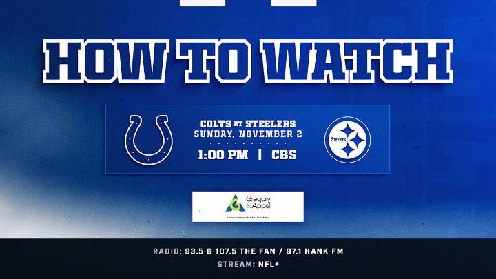 How to watch the Indianapolis Colts at Pittsburgh Steelers on November 2, 2025