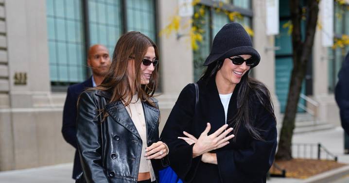 Kendall Jenner and Hailey Bieber Step Out in Black & Blue Together in NYC