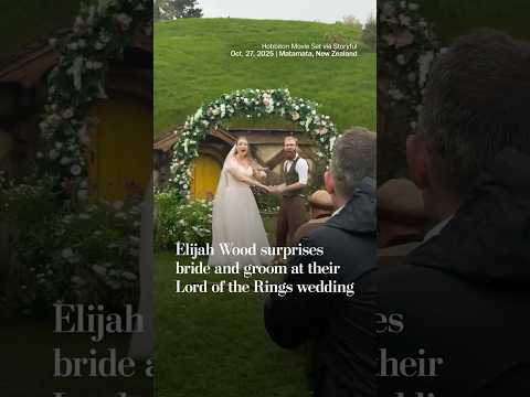 Elijah Wood surprises couple at Lord of the Rings wedding