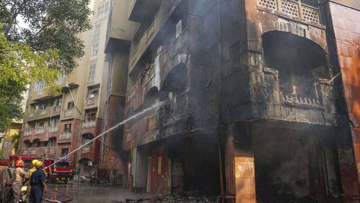 Massive fire at apartment complex near Delhi’s RML hospital